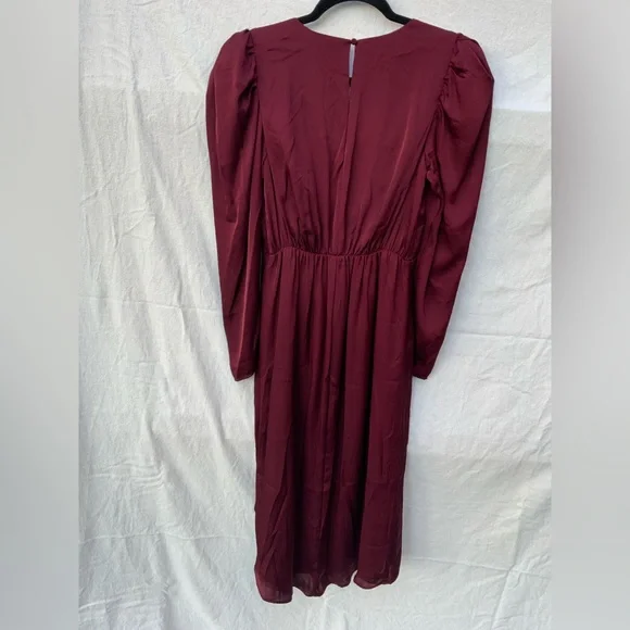 Express Deep Red Long Sleeve Dress - Picture 3 of 4